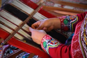 locals traditional weaving